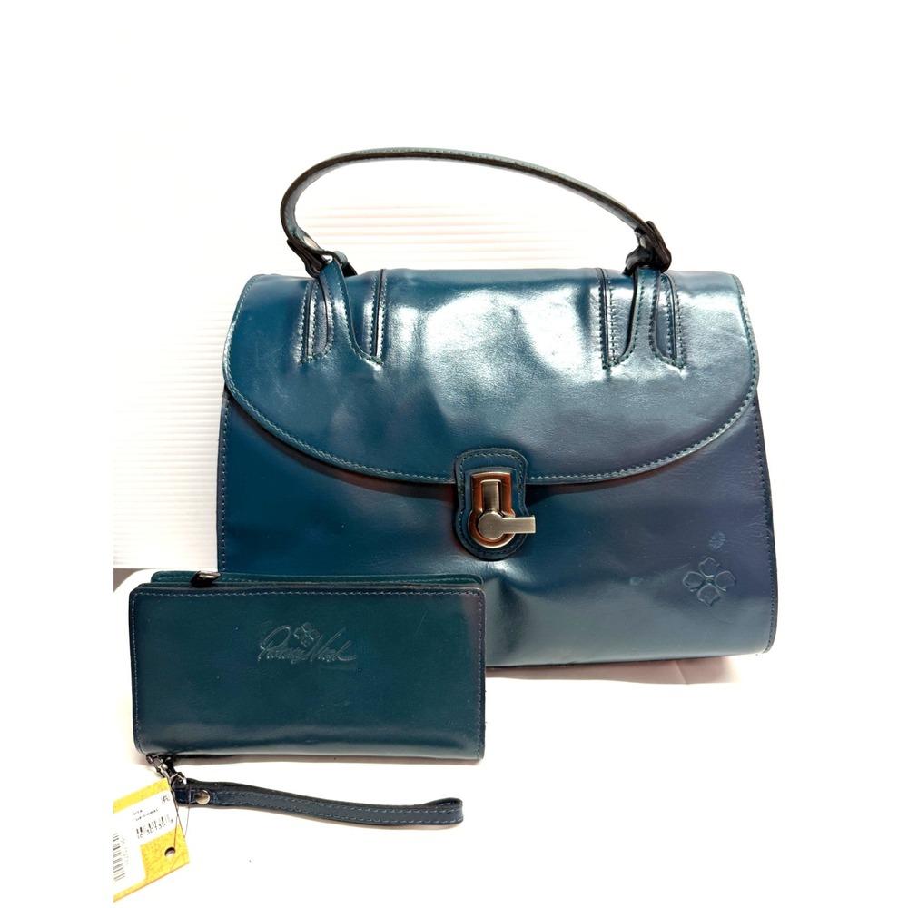 PATRICIA NASH Large PURSE Bag Stintino Leather Flap Satchel W/ FREE WALLET